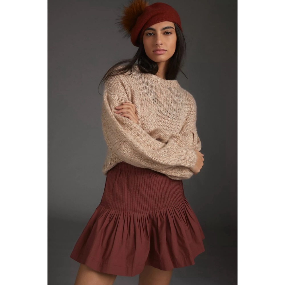 Anthropologie Eula Pintucked Mini Skirt NWT Size Large